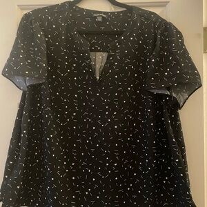 Black Patterned Women's Top